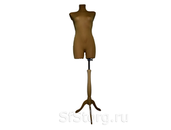 MDT-7 R Манекен портновский женский телесный на деревянной подставке (мягкий 44-46)