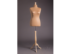 MDT-6 R Манекен портновский женский мягкий телесный на деревянной подставке