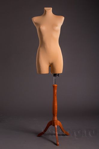 MDT-3 R Манекен портновский женский телесный на деревянной подставке (мягкий 42-44)