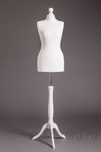 Манекен портновский мягкий белый для шитья на белой подставке MDNB R