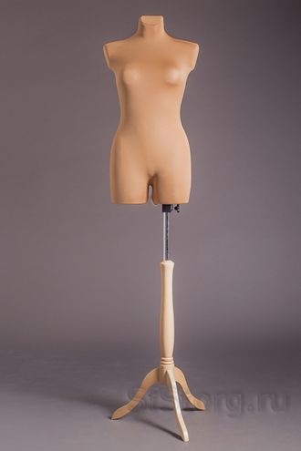 MDT-7 R Манекен портновский женский телесный на деревянной подставке (мягкий 44-46)